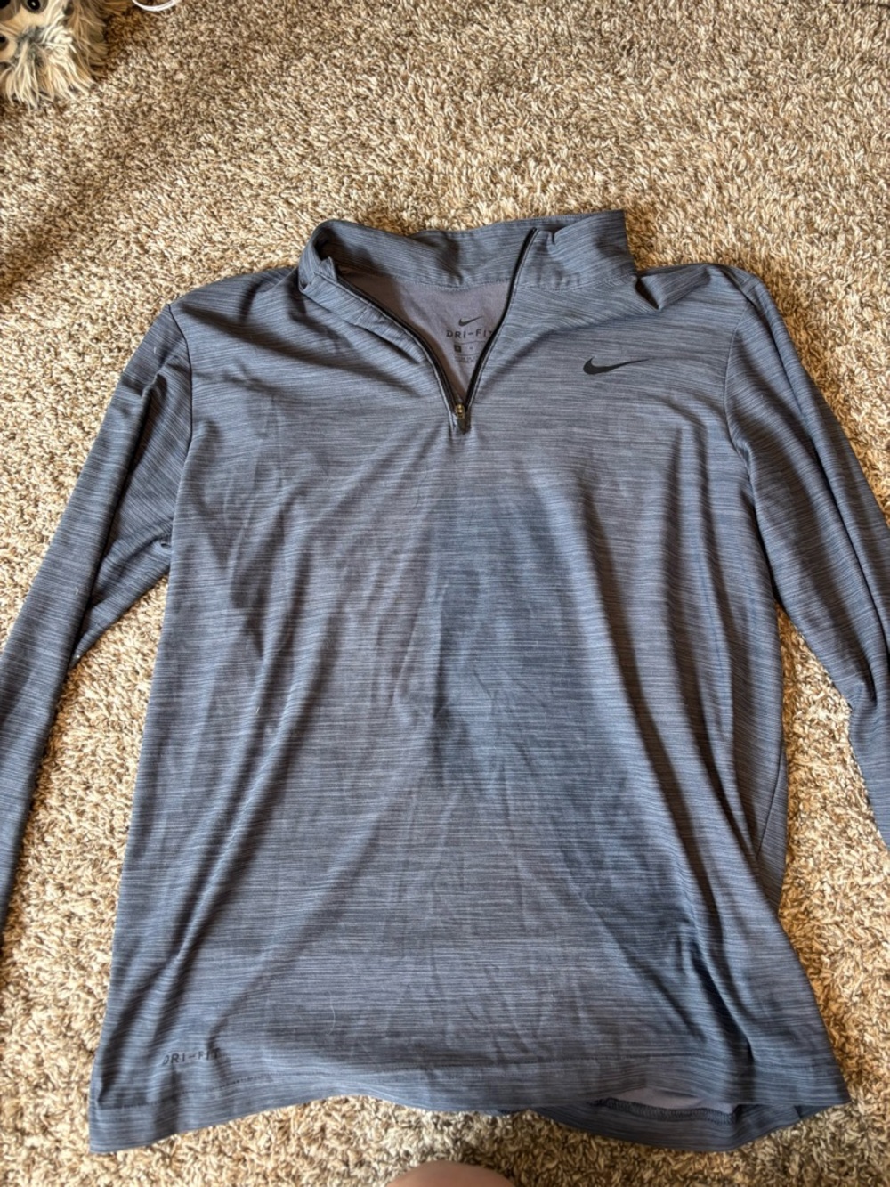 Nike Gray Heather Quarter-Zip Performance Pullover